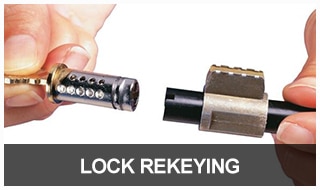 Image of a lock cylinder that's been removed for rekeying